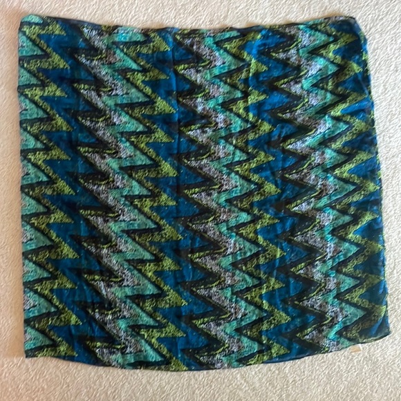 Blue & Green Patterned Infinity Scarf - Picture 3 of 5